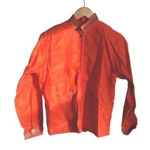 Vintage 60s 70s Tamarack Orange Windbreaker Jacket Full Zip Pockets Unisex